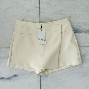 Zara Off-White Tailored Skort